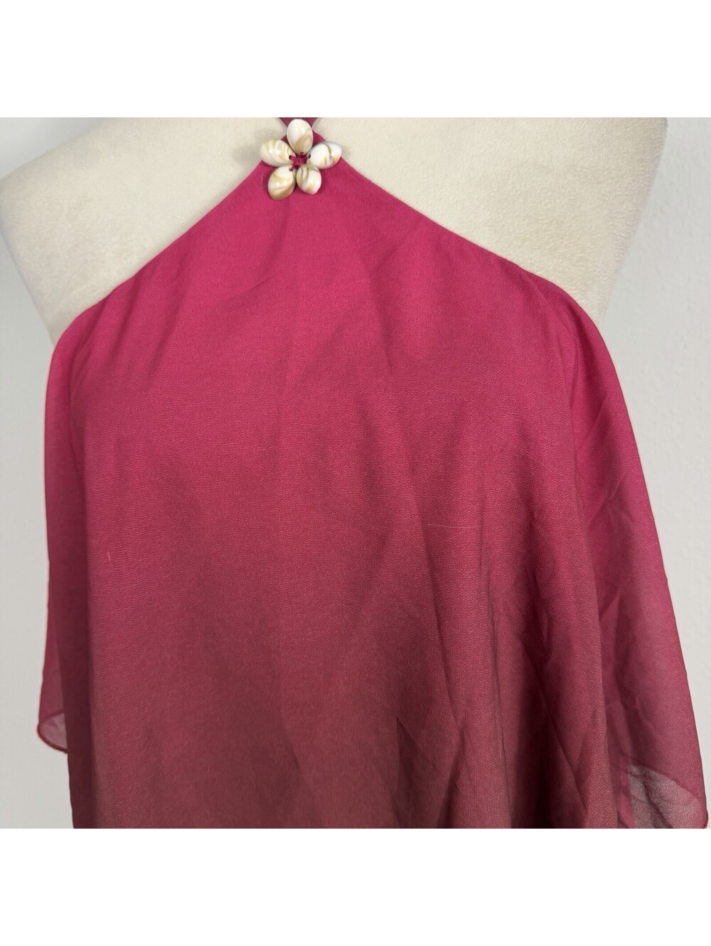 Peppermayo Twin Flame Mini Dress Fuchsia Gradient Halter Beach Seashell Size 2 - Picture 8 of 12